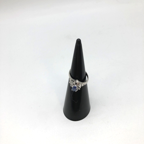 Pt900リング ブルースピネル メレダイヤ